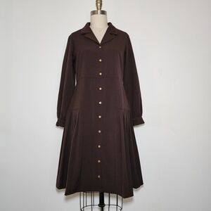Sharagano Chocolate Long Sleeve Dress